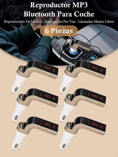 G7 kit de receptor Bluetooth manos libres para automóvil,Transmisor FM Bluetooth para automóvil, con micrófono/tarjeta TF/unidad USB/reproducción auxiliar