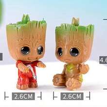 4pcs/Set Marvel Avengers Tiny Groot Cute Tree Man Model Figure Toys 5cm New Year's Gift, Valentine's Day Gift, Easter Gift (Stochastic Style) - Multicolor - View 5