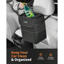 Car Tras Can - Leak-Proof Car Organizer And Stoe Bag  Te Back/Front/Console Of A Carss SUVs And Trucks Ea-To-Install Car Accessory Inter - 黑色的 - 查看 2