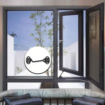 大号窗户挂钩，多用途隐私挂钩和眼扣，不锈钢谷仓门锁，棚屋百叶窗挂钩，谷仓棚屋浴室推拉窗挂钩，附带安装螺丝