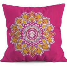 1/4pcs Bohemian Pattern Single-Sided Print Sofa Pillowcase - Peach Skin Texture Pillowcase (No Pillow Insert) - A - View 15