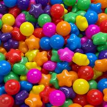 20/50个装，2.17英寸耐压塑料球，星形图案，是婴幼儿/儿童球池、室内/室外游戏屋、派对的理想礼物 - 彩色 - 查看 29