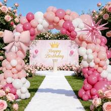 116pcs Pink Princess Theme Balloon Garland Arch Set, Pink Bow Balloons With Foil Explosion Balloons, For Dreamy Princess Theme Birthday, Wedding, Bridal Shower, Baby Shower And Anniversary Celebration - View 10