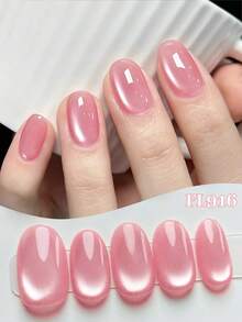 FOUR LILY 10ml 亮粉色磁性猫眼凝胶指甲油 - 闪亮玻璃珠效果，高光泽可卸凝胶，持久美甲 - 粉色 - 查看 1