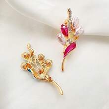 Broche de flor, design elegante e requintado, antirreflexo, versão coreana, joia de luxo, belo acessório, broche de flor, fivela de colarinho moderna para festas. - Multicolorido - Ver 6