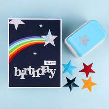 3D Embossing/Star Shaped Embossing Punch, Dual-Function Design For Embossing And Punching, Suitable For Scrapbooking, Handmade Accounting, Paper Art, Greeting Card Making, Handicraft Production - Multicolor - View 9
