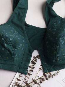 6-Pack Plus Size Women's Wireless Underwire Bra, Floral Design, Wide Shoulder Strap Support, Front Closure, Soft Comfortable All-Day Wear Lingerie, Summer - Nhiều màu - Xem 3