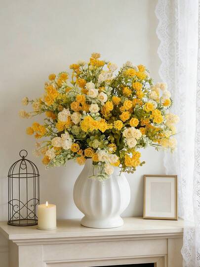 1pc 13-Inch Artificial Silk Rose, Fake Flower, Valentine's Day Gift, Suitable For DIY Wedding Bouquet, Party, Home, Kitchen, Garden, Hotel, Office Decor, Wreath Decor, Thanksgiving Decor, DIY Wreath, Gift, Tabletop Centerpiece, Birthday Decor, Indoor Outdoor Decor, Bulk Fake Plastic Flowers For Vase Decor, Farmhouse Home Decor, Boho Wedding