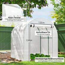 Greenhouse, Portable Plant Chamber, Plastic Lid With Steel Frame, White - A - View 5
