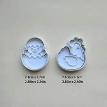 Bộ khuôn cắt bánh quy Phục Sinh 1 chiếc | Bao gồm hình trứng và gà con, khuôn nướng hình động vật bằng nhựa, đồ trang trí bánh Phục Sinh tự làm, khuôn làm fondant - Xem 2