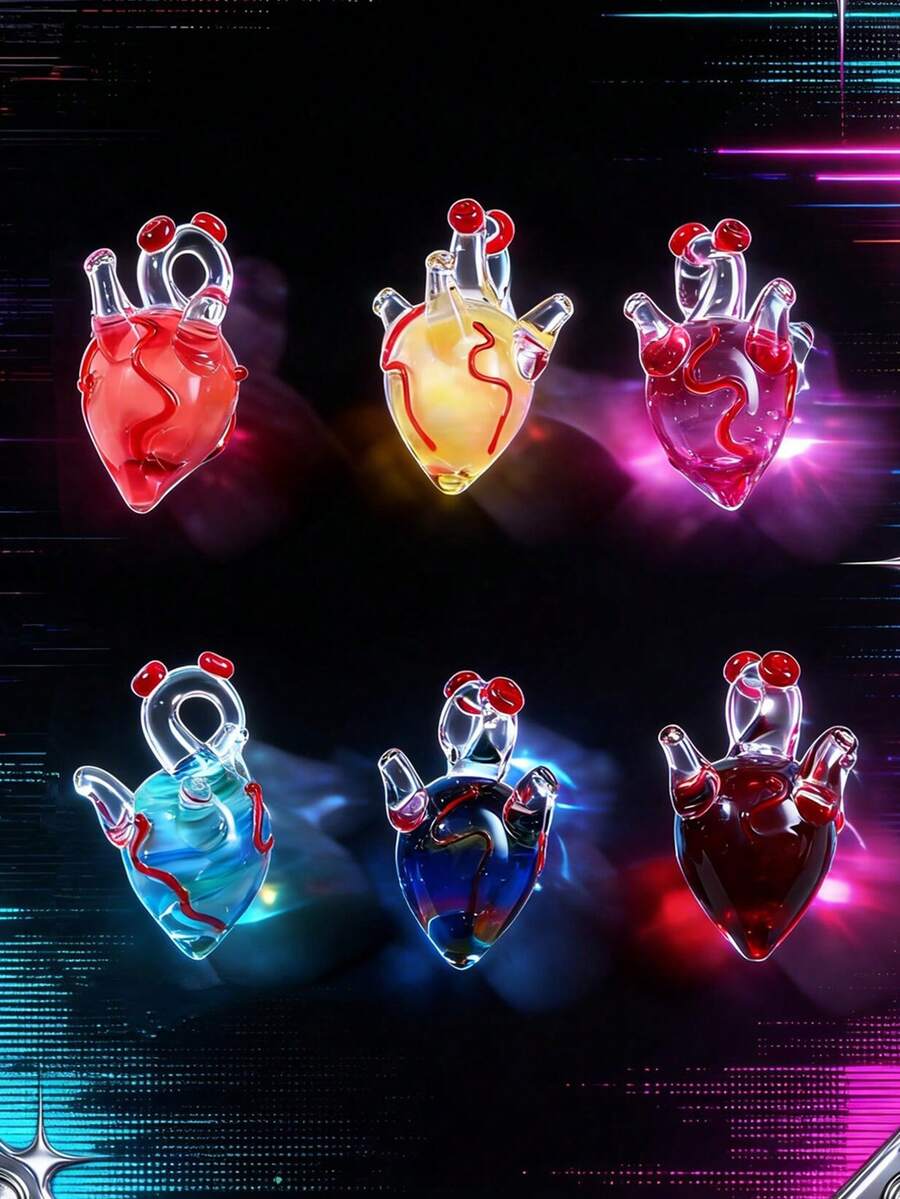 1/3/5 mặt dây chuyền hình trái tim tối màu phong cách Gothic nhiều màu, thích hợp để làm hoa tai, vòng cổ, vòng tay và móc khóa tự làm - Phụ kiện làm trang sức phong cách cay nồng, mặt dây chuyền làm trang sức - Nhiều màu - Xem 1