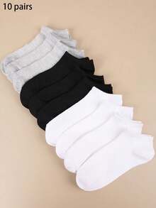 10prs Multi-Color No-Show Socks For Women, Summer Lightweight Breathable Slip Resistant Ankle Socks - Multicolor - View 8