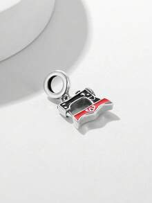 1pc Minimalist 925 Sterling Silver Vintage Sewing Machine Shaped Pendant, Unisex DIY Souvenir Birthday Gift - Silver - View 4