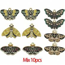 1pack Enamel Butterfly Moth Charms Gothic Charms Enamel Butterfly Pendants Alloy Insect Charms Metal Animal Charms For Jewelry Necklace Bracelets Earrings Making DIY Crafts - Multicolor - View 10