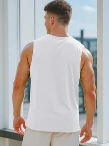 肌肉男&健身房&无袖背心T恤，举重跑步休闲服 白色 - 白色 - 查看 3