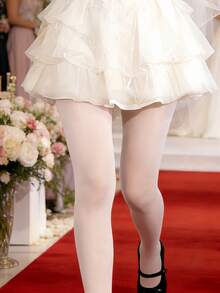 柔软透气的半透明白色连裤袜，适合身材丰满的女性，时尚优雅，春季必备。 - 白色 - 查看 2