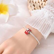 1 Piece Silver-Plated Travel Collection - Red Bus Bead, New Adventure Bead, Freedom Ride Pendant, Rotating Bicycle Pendant, Romantic E-Bike Pendant, Red Touring Car Bead, Adventure Vehicle Bead, Suitable For Original Snake Chain Bracelets, Necklaces, And Bead Strings DIY Jewelry Making Luxury BFF Gift - Multicolor - View 3
