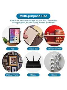 10对强力双面胶贴片钩扣透明粘性墙钩重型自粘钩防水防油壁挂式挂钩，适用于厨房浴室家居收纳，无需钻孔，可挂杯子吸盘 - 彩色 - 查看 5