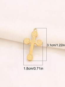 3件套不锈钢十字架吊坠配件，18K镀金，适用于DIY珠宝制作材料和配件 - 吊墜 - 查看 10