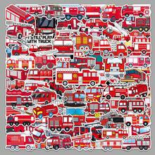 100PCS Fire Truck Stickers High-Quality And Beautiful Stickers For Scrapbook, Journaling, Laptop, Bumper, Skateboard, Water Bottles, Computer, Phone, Hard Hat, Car Stickers And Decals - Random Style - View 10