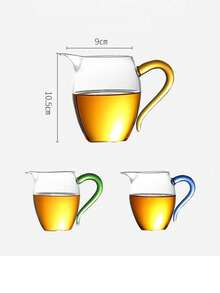 1 pieza Jarra de té de vidrio resistente al calor, divisor de té transparente de borosilicato grueso y alto, gran taza Gongdao para juego de té Kung Fu - Multicolor - Ver 11