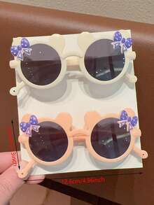 2/4Pcs 2026 Newest Boy Girl Cute Bear Frame Bowknot Kids Children Fashion Glasses Eyewear Back-To-School Season Gift,Card Only Show,Don't Shipping - Multicolor - View 3