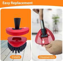 Fatmass 2 Pack Upgraded Spin Mop Replace Scrub Mop Brush Compatible With O Cedar 2 Tank RinseClean, Great For Kitchen, Deck, Bathroom And Shower Floor Scrubber - ColorC - 查看 3