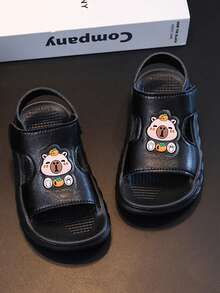 Children's Flat Sandals / Children's Lightweight Soft-Sole Open-Toe Flat Sandals - Black - View 3