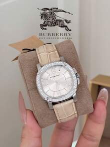 Burberry Reloj de cuarzo Britain con bisel de cristal de acero inoxidable color champán - Plateado - Ver 8