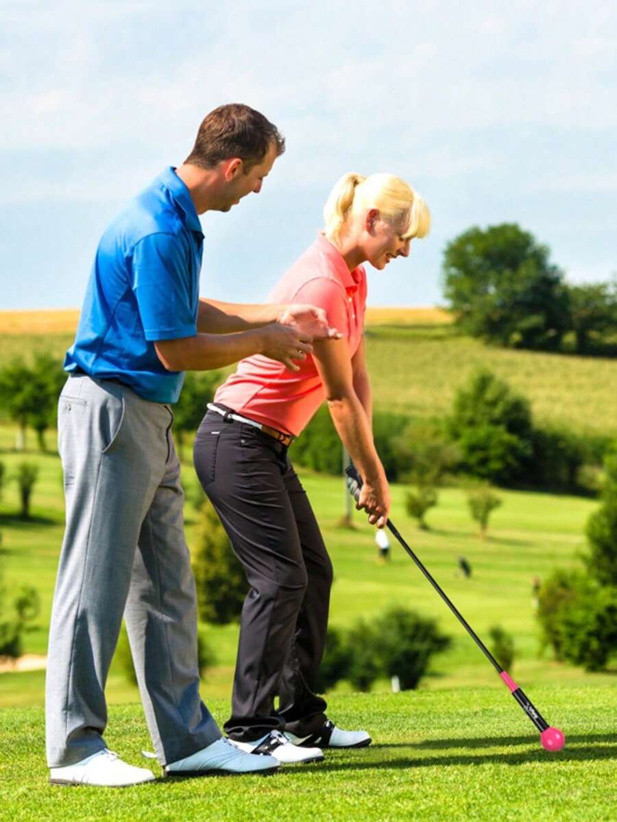 Golf Swing Training Aid Warm Up Stick Professional Golf Practice Tool For Beginners & Golfers - 玫瑰紅 - 查看 1