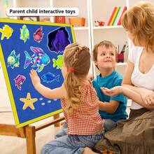 hoojojo 17 Stück Regenbogenfisch Filz Geschichte Set für Kinder, interaktives Ozean Thema Filzbrett Lernhilfe, Geschichtenerzählen Lese-Lernmittel Lehrer Hilfsmittel Schulmaterial für Schulanfang Klassenzimmer - Verschiedenfarbig - Übersicht 11