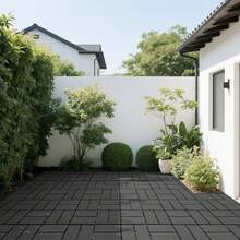 44 Pack Interlocking Plastic Deck Tiles - 12"X12" Square - Waterproof Outdoor - Poolside Balcony Backyard Decking Tiles - Easy Installation - Sturdy PP Material - Strong Load-Bearing Capacity - one-size - View 6