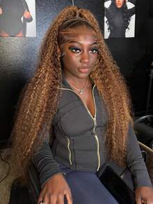 Highlight Ombre Lace Front Wigs Human Hair 250% Density 13x4 HD Honey Blonde Deep Curly Wig Human Hair 4/27 Glueless Jerry Curly Human Hair Wigs Pre Plucked With Baby Hair For Women 15A  Brazilian Virgin Colored Kinky Curly Human Hair Wigs - SP4/27 - 查看 1