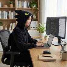 How to Train Your Dragon Plush Kigurumi Pajamas Cosplay Costume How To Train The Dragon Toothless - Black - View 3