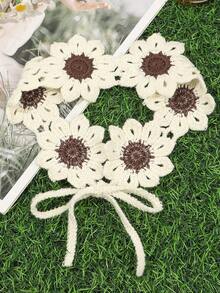 1/3pcs Handmade Crochet Sunflower Flower Hollow Headband, Delicate Floral Headscarf Suitable For Women's Daily Wear, Outings, Vacations, Music Festivals And Casual Outfits Summer Hair Accessories Beach Hair Band - Multicolor - View 9