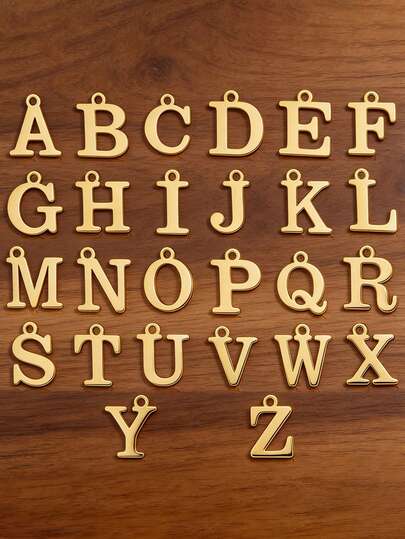 3Pcs 18K Vacuum Gold Plated Stainless Steel Initial Letter Charms For DIY Jewelry Making Supplies Capital Letters A-Z Alphabet Pendants Fit Earrings Bracelet Necklaces Finfings