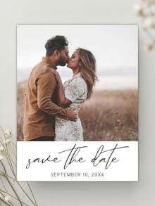 Custom Save The Date With Photo/Personalized Wedding Announcement Cards/Save Our Date Postcards For Wedding/Modern Wedding Invitations/Custom Engagement Party Invitations/Photo Cards, 1/5/10pcs - Multicolor - View 7