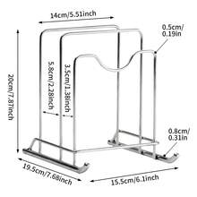 1pc Stainless Steel Thickened Pot Lid Rack, Kitchen Countertop Cutting Board Storage Rack, Multi-Function Organizer - View 13