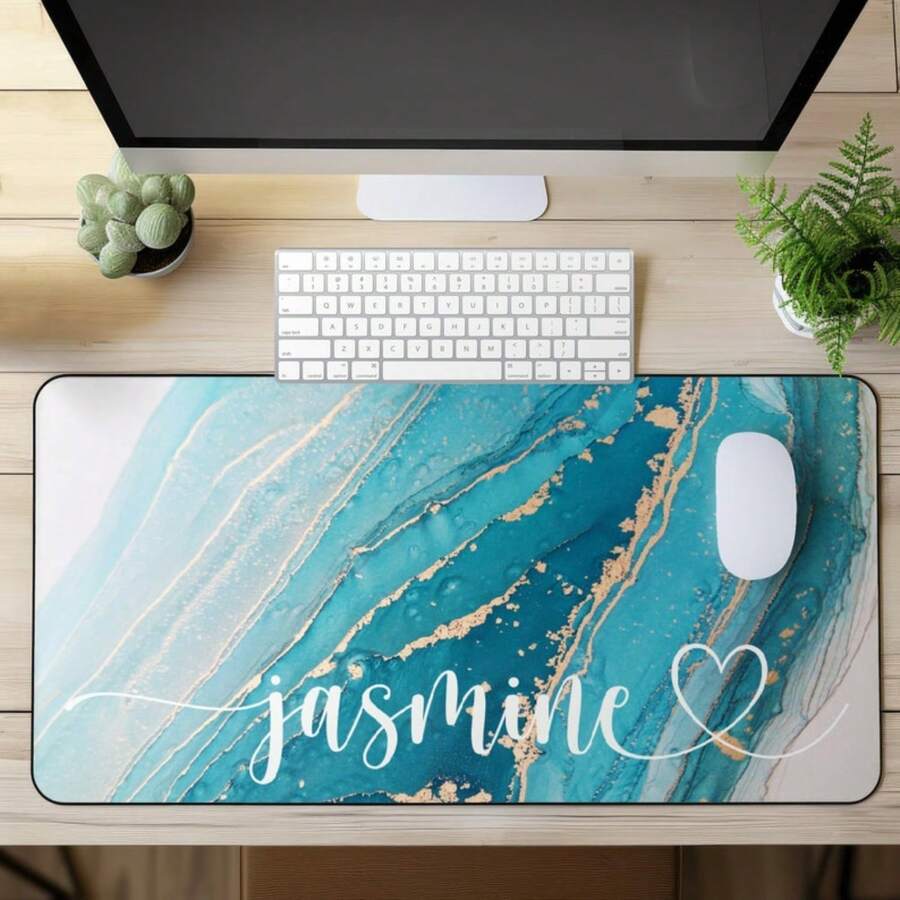 1PC Personalized Name Large Mouse Pad With Stitched Edges, Custom Rectangle Mousepad Gift For Friend Girlfriend Boyfriend, Perfect Gift For Birthday, Anniversary, Valentine's Day, 2026 Back-To-School Season - 23.6" X 13.8" - 04 - View 1