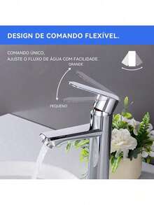 Torneira Misturador Banheiro Monocomando Alta Luxo Prata Aço Inoxidável 304 Torneira Banheiro Quente E Frio Design Moderno Torneira Monocomando Banheiro Alta Qualidade Winda - prata - Visão 4