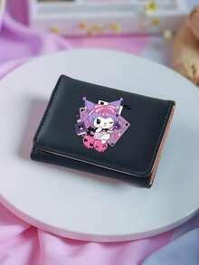 SANRIO 1个Hello Kitty女士短款钱包，粉白可爱图案，PU皮革迷你钱包，拉链封口，小巧对折设计，带信用卡夹层和零钱袋，时尚可爱，是送给女孩和青少年生日的理想礼物 - 彩色 - 查看 3
