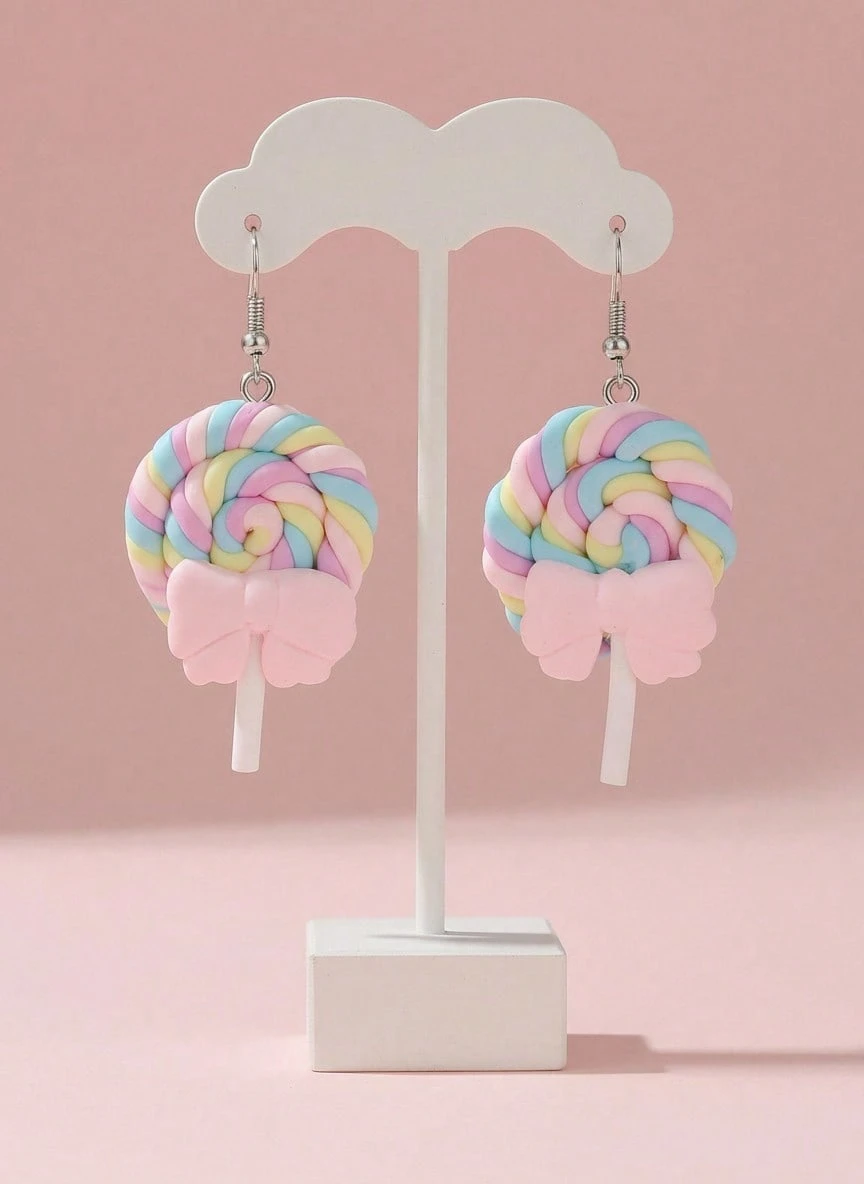 Joivida Lollipop Charm Drop Earrings - Multicolor - View 1