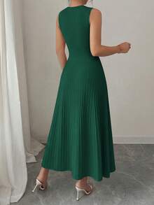 PRETTYGARDEN Women's Summer Dresses Casual  Business Work Midi Sleeveless A Line Pleated Evening Elegant Dresses Cocktail Wedding Guest Graduation Dress Dark Green Dresses For Women - 深綠色 - 查看 2