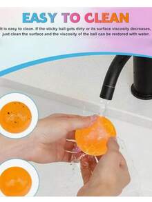 1/2/4/6/8/10/12个装夜光粘球，减压游戏，可在黑暗中发光并粘附在天花板上，成人休闲游戏，缓解焦虑和压力 - 彩色 - 查看 4