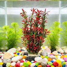 1pc Red Artificial Aquatic Plant Decoration, PE Material, Ceramic Base, Compatible With Large Aquarium, Aquarium Decor, Soft Fake Water Plant, Slouchy Landscape Ornament, Realistic Aquarium Underwater Plant Decor, Vibrant Color Artificial Aquarium Plant, Fake Water Grass - A - View 8