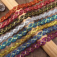 2/5 Inch Sequin Woven Trim Ribbon, Multi-Color Options, Suitable For Sewing, Clothing Edging Decor, Hat Embellishment, Dance Costume Decoration, Applicable For DIY Clothing, Home Decor, Garment Making, Gift Packaging And Beginner Sewing - Multicolor - View 1