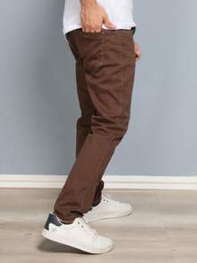 Estone Men's Skinny Jeans With Elastane - Coffee Brown - View 3
