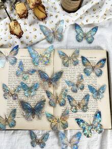 20张蝴蝶图案装饰贴纸，用途广泛，创意十足，适用于剪贴簿、学习用品、返校季等场合。 - 多色的 - 查看 6