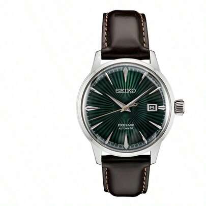 Seiko Men's PRESAGE "Nightingale" Green Dial Brown Leather Watch SRPD37J1