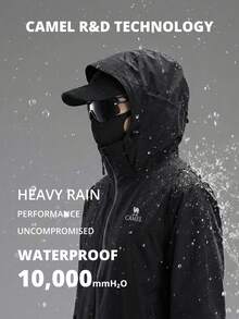 CAMEL CROWN معطف خارجي للرجال 3 في 1 مع بطانة من الفليس، مقاوم للماء للتنزه - فانتوم بلاك - مشاهدة 6